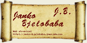 Janko Bjelobaba vizit kartica